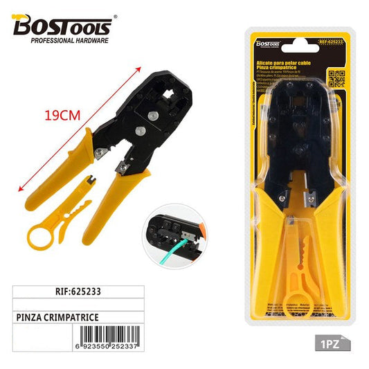 Pinza Crimpatrice per Cavi di Rete 3 in 1 - 19cm